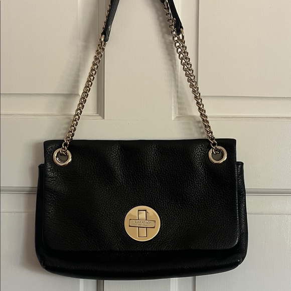 kate spade Handbags - kate spade Black Leather Shoulder Bag with Gold Chain